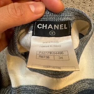 Chanel Gray and Blue Midi Dress